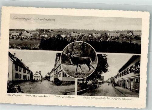 72297 W7291 Göttelfingen , Kr Freudenstadt Gebrauchsspuren Villa Theurer Altes Schul- u. Rathaus Gasthaus zur Sonne