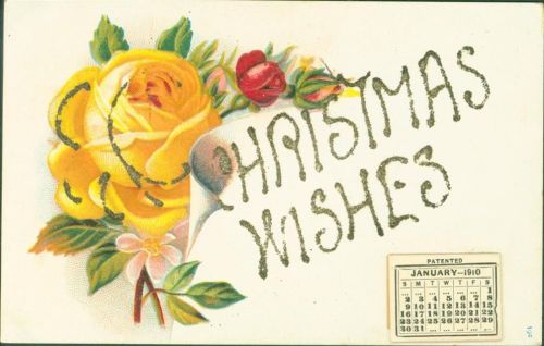Weihnachten Abreisskalender aufgeklebt 1910 Monate vollständig