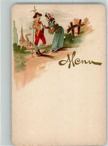 1899 Menu Trachtenpaar