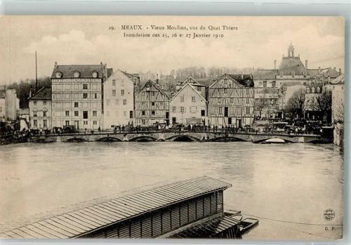 Meaux 1910 Hochwasser Quai Thiers