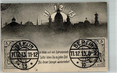 1913 11.12.13. Berlin + Stempel