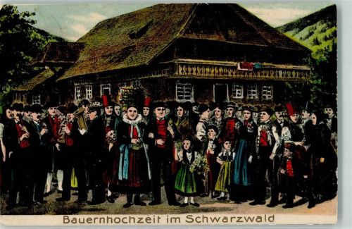 Obertal 1913 Bauernhochzeit im Schwarzwald Tracht Ort handschriftlich