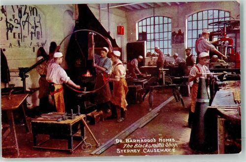 London Ausbildung Blacksmith Shop Wohltätigkeitsorganisation Waifs Association Dr. Barnardos Homes Spepney Causeway Schmied