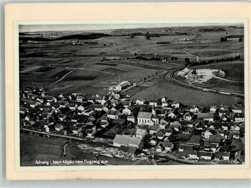 87648 W8955 Aitrang 1935 FOTO KEINE AK Fliegeraufnahme des Ortes mit St. Ulrich Kirche Original aufmontierte Verlagsmusterkarte