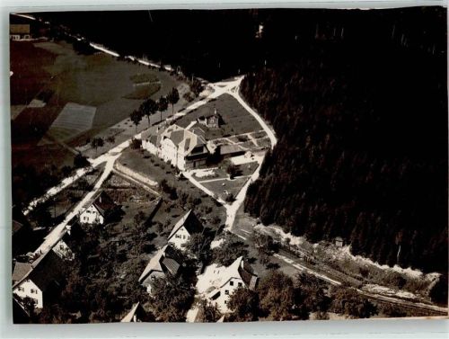 Hallwangen 1934 Fliegeraufnahme vom Kurhaus Waldeck Original aufmontierte Verlagsmusterkarte
