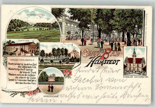 Helmstedt 1898 Brunnental Theater Ehem. Universität Kriegerdenkmal