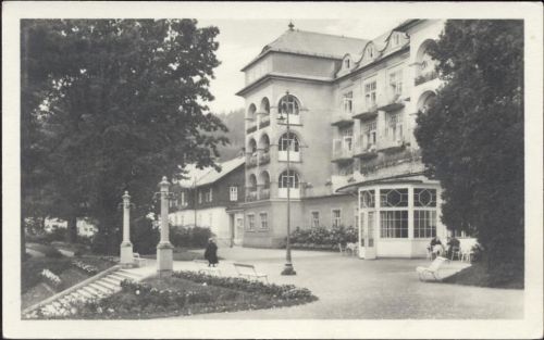 um 1930-40 Lazne Jesenik, CSSR, Haus, -Priessnotzovy lecebne ustavy-,Orbis AKU1