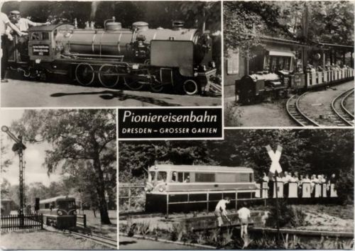 1983 Dresden, Pioniereisenbahn, Großer Garten, Minibahn, Kleinbahn / minirailway,Bruno Scholz