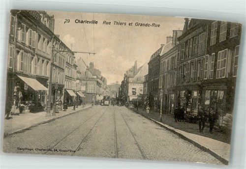 Charleville 1915 Geschäft Rue Thiers Straßenbahn Feldpost WK I 29.Inf.Div.