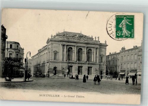 Montpellier 1912 Theater Briefmarke bildseitig