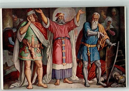 München sign. Schnorr von Carolsfeld Das Nibelungenlied König Etzels Klage Fresko in der Residenz