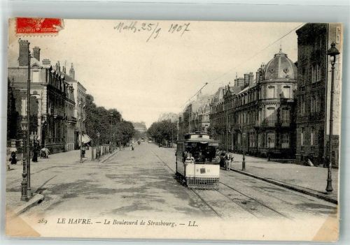 Le Havre 1907 Straßenbahn Boulevard de Strasbourg
