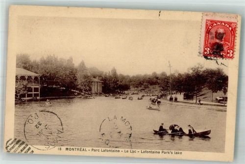 Montreal 1932 Parc Lafontaine Marke bildseitig