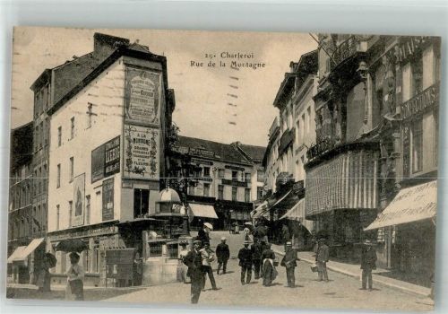 Charleroi 1914 Werbung Geschäft Rue de la Montagne Feldpost WK I