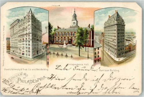 Philadelphia Girard Life Annuity und Trust Building Indenpence Hall Harrison Bld.Eckschäden