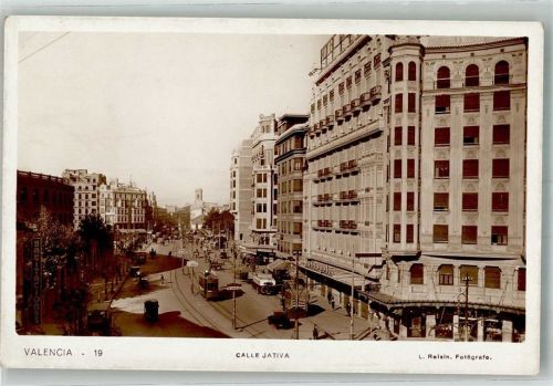 Valencia Calle Jativa Omnibus Straßenbahn