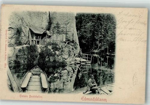 Hrensko 1901 Edmundsklamm Bootsstation