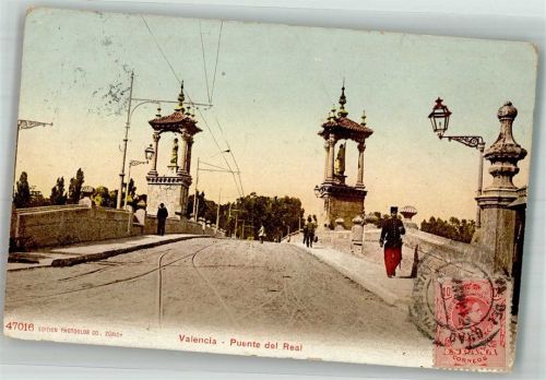 Valencia 1912 Puente del Real Marke Bildseitig