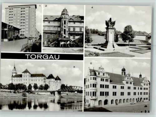 Torgau Hochhaus Schloß Hartenfels Wendelstein Denkmal der Begegnung an der Elbe Rathaus