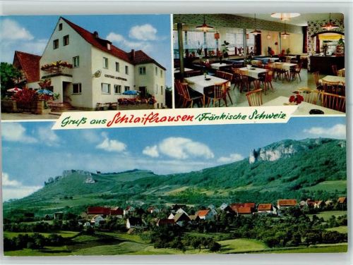 Schlaifhausen Gasthof Pension Schüpferling Innenaufnahme Ortsansicht 3-Bildaufnahme