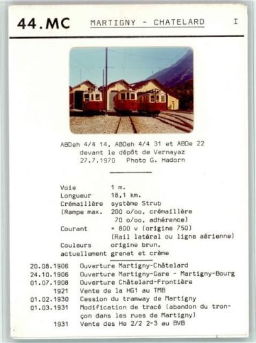 Vernayaz Strassenbahnlinie Martigny Chatelard Depot