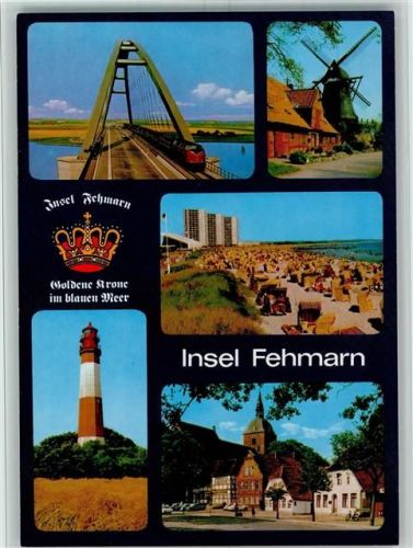 Fehmarn Fehmarnsundbrücke Eisenbahn Leuchtturm Windmühle Burg Kirche St. Nikolai