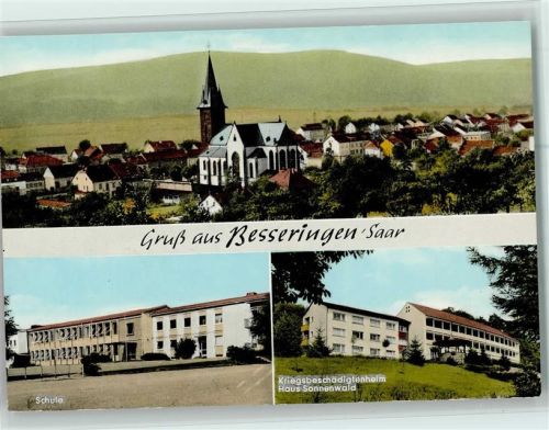 Besseringen Teilansicht Schule Kriegsbeschädigtenheim Haus Sonnenwald 3-Bildaufnahme