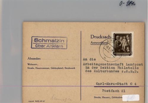 Schmatzin Landpoststempel
