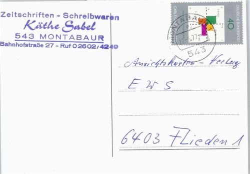 Montabaur Reklame Schreibwaren Käthe Sabel