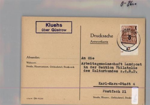 Klueß Landpoststempel