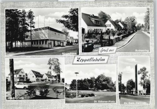 Zeppelinheim Brgerhaus Platz Auto Baum Laterne