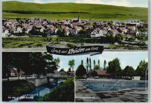 Rhüden Schwimmbad Bach Brücke Gesamtansicht