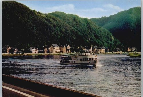 Brodenbach Fluss Schiff Berg Haus Baum