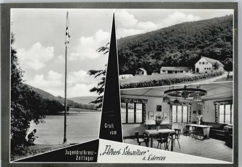Edersee See Flagge Haus Baum Lampe