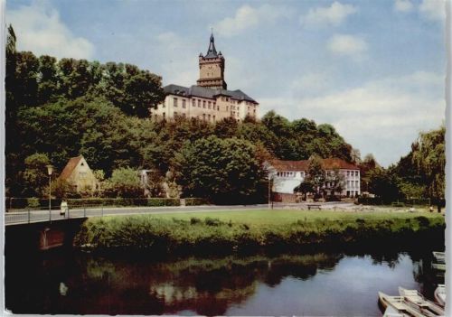 Kleve Burg See Brücke Boot Fußgänger