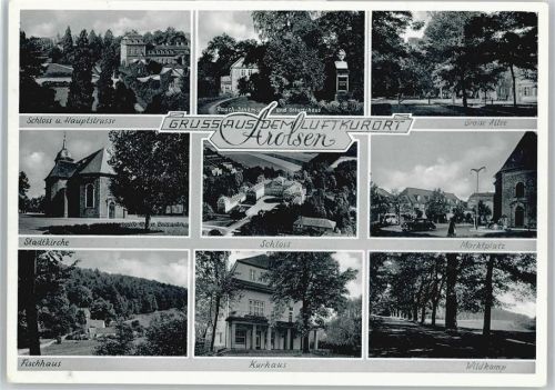 Arolsen Marktplatz, Kurhaus, Kirche, Schloß, Hautpstraße, Denkmal