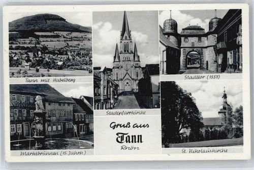Tann Kirche Tor Brunnen Berg