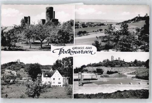 Volkmarsen Schwimmbad SPrungbrett Feld Haus Baum