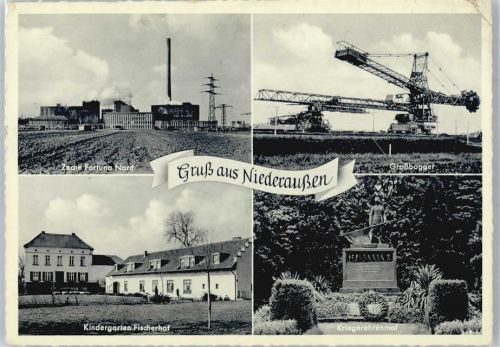 Niederaußem Zeche, Kindergarten, Ehrenmal