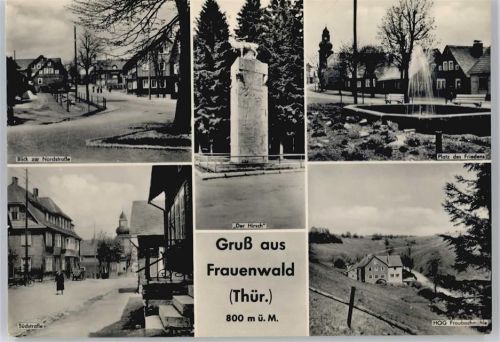 Frauenwald Nordstraße, Südstraße, Gaststätte Fraubachmühle, Platz des Friedens