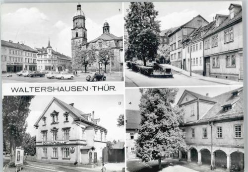 Waltershausen Marktplatz, Badegasse, Klubhaus, Schloss Tenneberg
