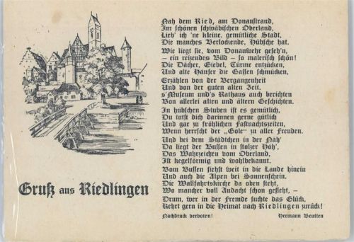 Riedlingen Spruch Hermann Beutten , Marke entfernt