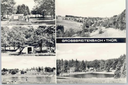 Großbreitenbach Gesamtansicht, Freibad, Zeltplatz