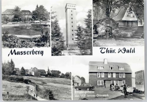 Masserberg Kurpark, Rennsteigwarte, Werraquelle, Erholungsheim VEB Jenaer Glaswerk