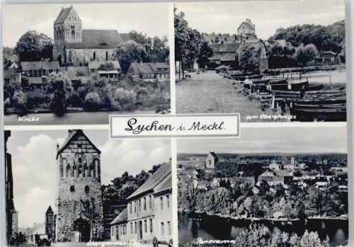 Lychen Kirche, Gesamtansicht, Bootsanleger