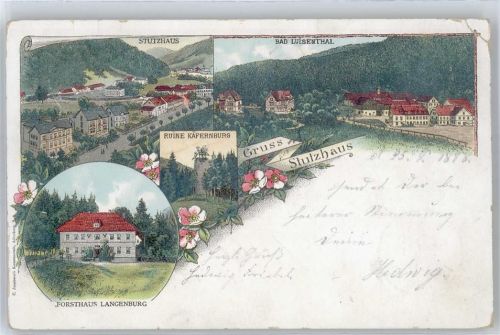 Ohrdruf Teilansicht, Bad Luisenthal, Forsthaus Langenburg, Ruine Käfernburg