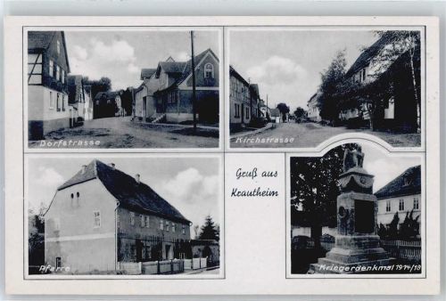 Krautheim Dorfstraße, Kirchstraße, Pfarre, Kriegerdenkmal