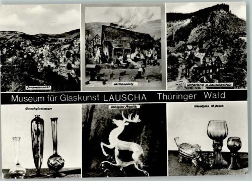 Lauscha Museum für Glaskunst - Rauchglasvasen, Waldglas , Hohlglas, Hüttenplatz 1975 AK