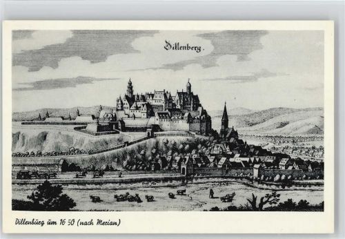 Dillenburg nach Merian 1650 Künstler AK alter Stich