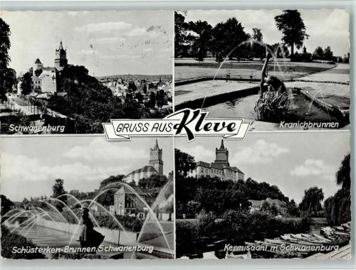 Kleve Schwanenburg Schüsterken-Brunnen Kranichbrunnen Kermisdahl